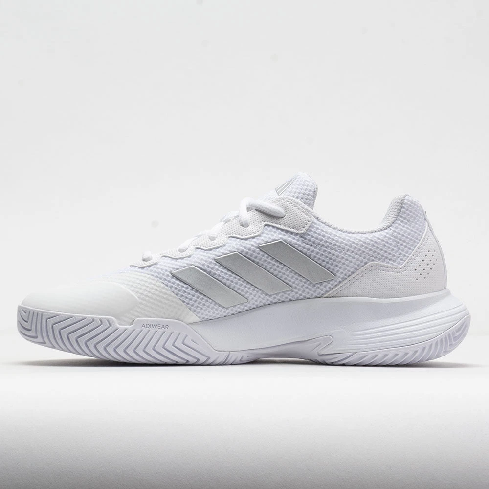Adidas GameCourt Women's White/Silver Metallic/White 4 Adidas GameCourt Women's White/Silver Metallic/White - Image 2